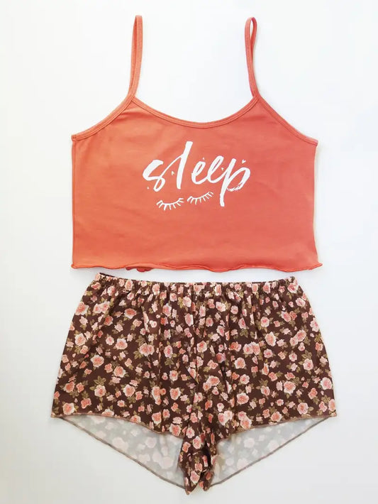 ÇİÇEK DESENLİ BASKILI ŞORT TAKIM