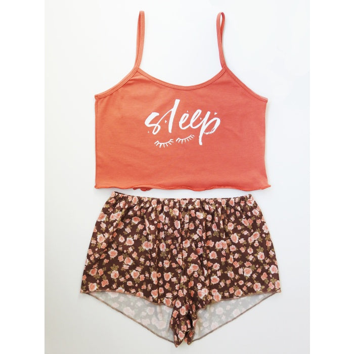 ÇİÇEK DESENLİ BASKILI ŞORT TAKIM