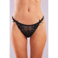 Golshan Giselle Mini String, Kadın Güpürlü Saten Siyah String Külot