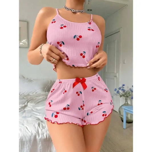 2Lİ Kirazlı Şortlu Takım