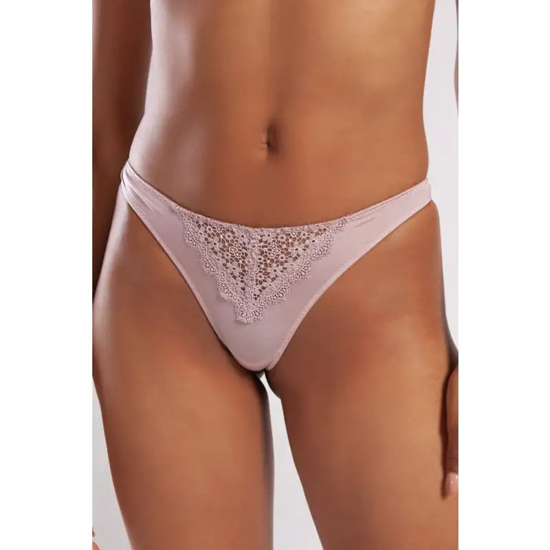 Golshan Garland Mini String, Kadın Güpürlü Açık Pembe Külot