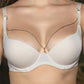 Günlük Kullanıma Uygun Ekru Zincir Aksesuarlı Yarım Push-Up Sütyen,Destekli, Düşük Dekolte Uyumlu