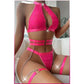 Fuşya Dantel Kalp Detaylı Zincirli Seksi İç Giyim Seti