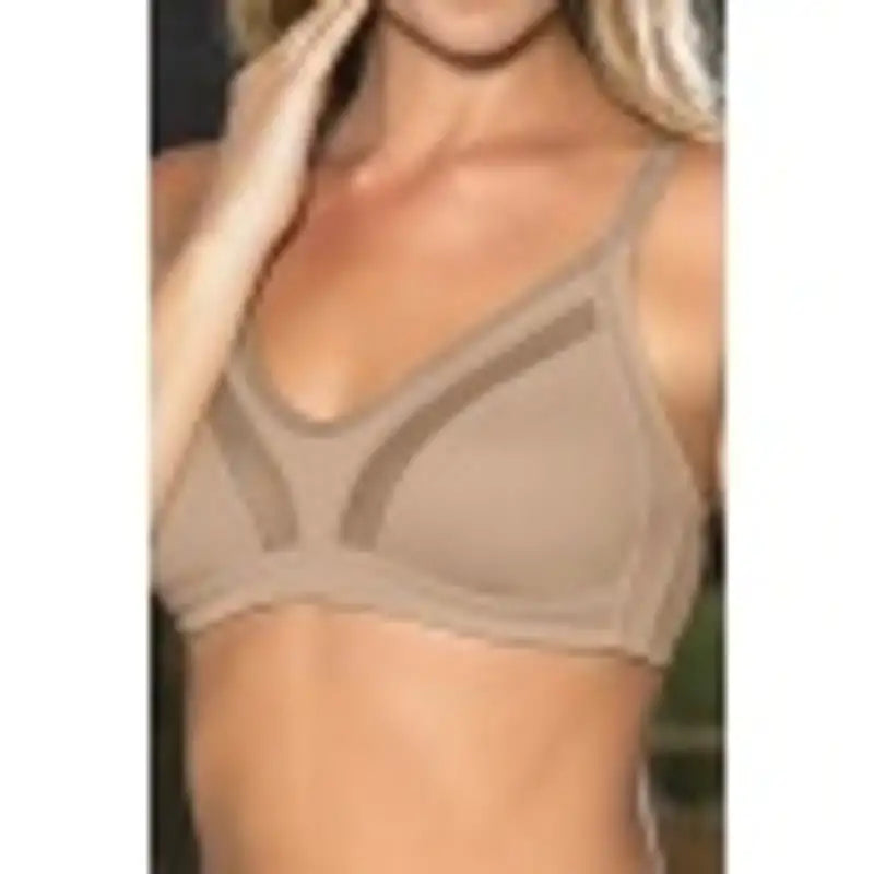 Büyük Beden Uyumlu Ten Tül Detaylı Günlük Sütyen, B,C Cup Balensiz Konforlu Sütyen