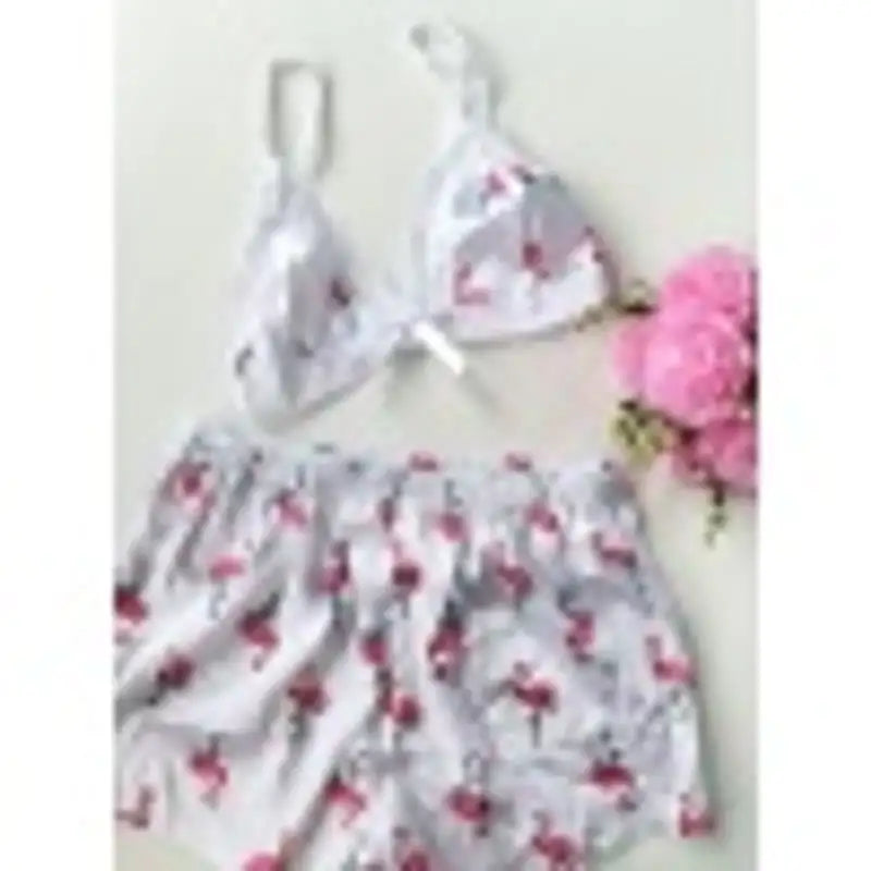 Şortlu Sexy Filamingolu Takım