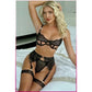 Siyah Midye Seksi Jartiyer Takım